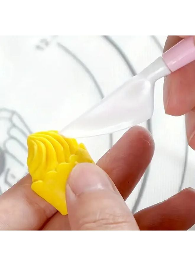 Cake Decorating Kit with Color Coded Tools Round Heart Leaf Star Cutters and Textured Roller - Image 5